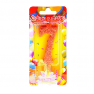 Свеча цифра золотая "7"
